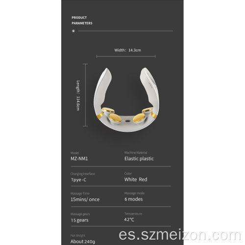 Masajeador de cuello inteligente de fisioterapia